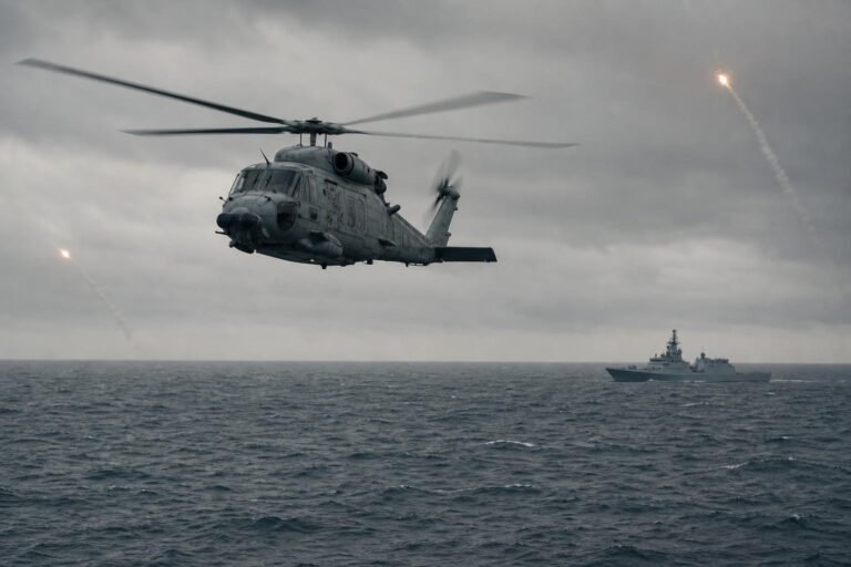 Jelzőrakéták repültek el egy dán katonai helikopter közelében a Balti-tengeren