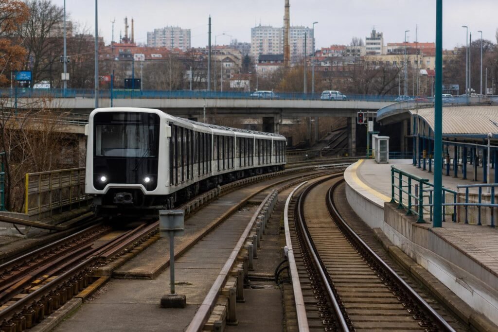 Az M3-as metró tervezett észak-pesti hosszabbítását bemutató közlekedési illusztráció